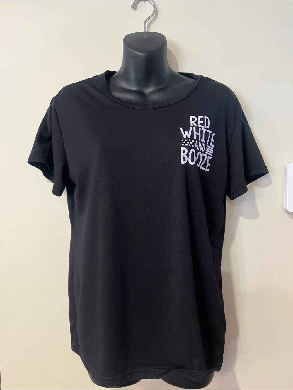 Black Graphic Tee - "Red White and Booze"